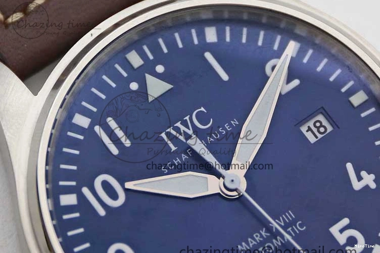 MIROTIME 0416 Mark XVIII IW327010 SS M+F 1:1 Best Edition Blue Dial on Brown Leather Strap A Resilient 7051